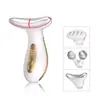 Dispositivo de Belleza para Cuello Bipolar de Color con Luz, Masajeador Vibratorio EMS, Calentamiento Reductor de Arrugas, Dispositivo de Belleza para Cuello Cuatro en Uno