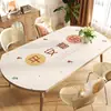 Mantel individual ovalado de cuero para mesa de comedor, impermeable, a prueba de aceite, resistente al calor, mantel aislado, lujo ligero, sensación de alta gama, protector plegable para mesa redonda