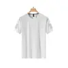 Playera de Verano de Seda de Hielo para Hombre Cuello Redondo Secado Rápido Manga Corta Delgada Transpirable Manga Media Talla Grande Top Deportivo Holgado y Moderno para Hombre
