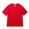 Camiseta de Verão Unissex 100% Algodão Manga Curta 220g Gola Redonda Algodão Penteado Casual Solta Versátil Cor Sólida Roupa