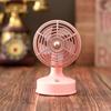 Ventilador de escritorio retro clásico, recargable por USB, cabezal redondo, ángulo ajustable de inclinación de 90 grados.