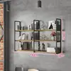 Estantes de hierro para pared para salones de peluquería y uñas, estantes para barberías, estanterías, estanterías de pared, vitrinas de pared para vino