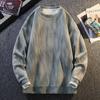 2025 Exportación Estilo Americano Nuevo Suéter Texturizado Cuello Redondo Sudadera Hombres Otoño Retro Tie-Dye Tejido Camisa Base Superior