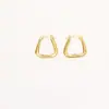 Pendientes Geométricos Populares Chapados en Cobre y Oro Real, Pendientes Simples, de Moda, de Alta Gama y Elegantes, Joyería con Estilo Cool Europeo y Americano
