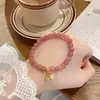 Pulseira de Cristal Marca Fortuna Ágata Vermelha Natural Pérola Feminina Ano do Tigre Ano dos Pássaros Pulseira com Contas de Transferência Presente Feminino