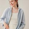Cardigan de Cachemir de Lujo Suelto Perezoso Accesible para Mujer con Capucha Retorcida y Cremallera de Lana Chaqueta de Punto Nueva Otoño e Invierno 2025