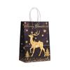 Bolsa de Papel Kraft para Empaque de Regalo con Tema Navideño Oro Negro Bolsa para Dulces de Fiesta Regalo Venta al por Mayor Bolsa de Compras Impresa