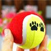 Pelota de juguete para mascotas patrón de huellas tenis perro molar lanzamiento entrenamiento guía pelota juguete de entrenamiento para perros no elástico