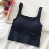 Camisola de tirantes finos con espalda descubierta y tirantes anchos para mujer, con tirantes finos y almohadilla para el pecho.