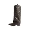 Botas de cavaleiro elegantes de bico fino que vão acima do joelho, botas longas femininas, estilo hot girl outono 2026, botas afuniladas para perna de calça para mulheres