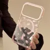 Funda Adecuada para Teléfono Móvil Apple 18Promax Iphone17 Estilo Coreano Flor Triturada 15 Cobertura Total 14 Transparente Succión Magnética 16 Suave