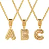 Nuevo colgante de letra inglesa con circonita incrustada, collar de moda, joyería de diseño de nicho ins europeo y americano, venta al por mayor