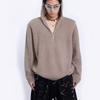Suéter Masculino de Inverno com Capuz e Meio Zíper Suéter Masculino Casual Solto Estilo Coreano Que Combina com Tudo Tendência