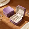 Caja de joyería portátil directa de fábrica con espejo, caja de joyería de lujo de alta gama, caja de almacenamiento de pulsera de cristal, collar, pendientes al por mayor