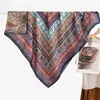 Bufanda Grande Azul de Algodón Lino con Patrón de Anacardo 90% Bufanda de Seda Protector de Cuello Estilo Coreano para Mujer Chal Pañuelo Fino para la Cabeza Bufanda de Terciopelo Rosa