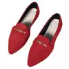 Zapatos planos de mocasín de punta con decoración metálica para mujer, talla grande, estilo europeo y americano, para el otoño de 2026, sin cordones, para el trabajo