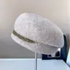 Boina japonesa ca4 lã australiana infantil outono e inverno quente chapéu de pintor elegante strass chapéu de aeromoça
