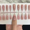 30 Piezas de Uñas Portátiles Hechas a Mano de Talla Única, Rubor Pre-Hecho, Uñas Pre-Hechas, Versátiles y No Dañinas para las Uñas