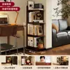 Estantería de estilo vintage, estante de almacenamiento de pie, mueble esquinero para sala de estar, estante estrecho simple negro integrado para pared