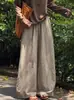 Nuevos pantalones de cuadros relajados vintage de principios de otoño para mujer, de cintura alta, adelgazantes, de pierna ancha fluidos, pantalones casuales de ocio