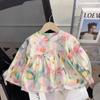 Camisas para Niñas 2025 Otoño Nuevo Estilo Bebé Primavera y Otoño Tops Florales de Manga Larga Camisas Estilo Princesa para Niños