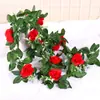 11 Enredaderas de Rosas Artificiales, Enredaderas de Flores de Seda de Rosa, Flores Falsas Decorativas al por Mayor