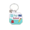 Llaveros personalizados más vendidos transfronterizos, dijes para mochilas, colgantes de aleación para la temporada de graduación, accesorios con temática de campus para las mochilas de los estudiantes