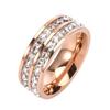 Anillos de Cielo Estrellado para Hombre y Mujer, Anillos de Pareja de Acero de Titanio de Círculo Sencillo y Doble, Incrustados de Diamantes que no se Desvanecen, Anillos al por Mayor que no se Desvanecen
