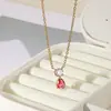 Cadena de clavícula simple para todos los días, nicho transfronterizo, 12 piedras de nacimiento, piedra de la mañana, cultivo Alexander/collar verde oscuro