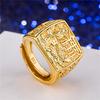 Anillo grande para hombre chapado en oro de Vietnam, anillo anual, anillo de apertura dominante, chapado en oro de 24k, anillo de pez dorado, joyería al por mayor