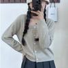 Suéter Curto Feminino Estilo Primavera e Outono Cardigã Tricotado 26 Novo Jaqueta Estilo Suave e Despojado Fashion Versátil Manga Longa