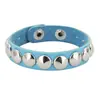 Pulsera Punk Moderna No Mainstream Europea y Americana Transfronteriza con Remaches Redondos Puntiagudos Broche de Acero Inoxidable y Cuero