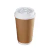 Copo de Café Camada Dupla Bebida Quente Couro Branco Cartão Branco Copo Descartável Espessado Embalagem Copo de Papel Comercial com Tampa Personalização de Logo