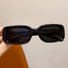 Gafas de Sol Rectangulares Estilo Americano Retro para Chicas Calientes, Gafas de Sol de Marco Pequeño Estrecho de Alta Gama para Mujer, Hip Hop Americano y Europeo Negro