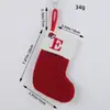 Port Love Meia de Natal Clássica com Letra Vermelha Meia de Natal Tricotada em Lã Decoração de Pingente Festivo de Natal