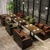 Juego de mesa y sillas de cafetería, muebles temáticos de restaurante occidental, bar y bar de cócteles, tienda de postres, tienda de té de burbujas, tienda de snacks, asientos tipo cabina y sofá