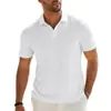Camisa polo de verano para hombre con textura de rayas verticales, sitio web independiente transfronterizo, comercio exterior, transpirable, holgada, secado rápido, casual, manga corta