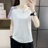 Camiseta de Manga Corta de Secado Rápido para Mujer, Nuevo Estilo de Verano para Correr y Fitness, Ropa Deportiva, Camiseta Transpirable de Seda de Hielo al por Mayor, Informal y a la Moda
