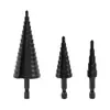 Juego de Brocas Escalonadas de Vástago Hexagonal Negro Nitrurado de Flauta Recta Transfronterizo 3-12 4-12 4-20 Broca Espiral de Acero de Alta Velocidad Juego de Abreagujeros