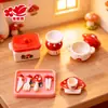 Novos desenhos animados de cogumelo vermelho, utensílios de cozinha completos, acessórios em miniatura, casa de bonecas DIY, casa de conto de fadas, ornamentos de resina