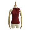 2024 Verão Novo Puro Desejo Estilo Design Sense Ombro Colete Feminino Estilo Coreano Niche Bow Lace Camiseta Curta