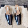 Sandalias Cerradas Estilo Francés para Mujer Primavera/Verano 2026, Mules de Tacón Alto de Aguja, Zuecos Cuadrados, Pantuflas de Tacón Alto