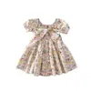Vestido para Menina 2026 Novo Estilo de Verão Moda Vestido de Princesa para Menina Pequena Algodão Puro Verão Vestido Floral Infantil