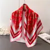 Lenço Quadrado Grande de Seda Imitação Estilo Palácio Vintage de Alta Qualidade, Xale de Viagem Estampado, Lenço de Pescoço, Lenço para Proteção Solar, Lenço de Cabeça, Lenço Feminino