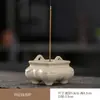 Quemador de Incienso Cerámico de Cuatro Patas Estilo Chino Quemador de Incienso Pequeño para Ceremonia del Té para Uso en Interiores en Casa con Soporte para Cenizas de Plantas para Varillas de Incienso