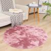 Alfombra Redonda Larga de Lana al por Mayor Simple Moderna Tie Dye Seda Lana Felpa para Mesita de Noche Ventana Bahía Alfombrilla de Felpa para Toda la Tienda Transfronterizo