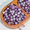 Separador de Cuentas de Vidrio Morado de 8/10 mm de Línea Completa Hecho a Mano Color Uva DIY Accesorios para Pulsera Collar con Cuentas