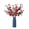 Flor Artificial de Camelia de Bambú Verde de un Solo Tallo Estilo Ins Fabricante de Flores Artificiales Decoración del Hogar Boda Transfronteriza Venta al por Mayor Flor Falsa