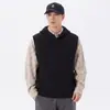 Suéter de punto con capucha para hombre, nuevo estilo primavera/otoño/invierno, jersey sin mangas, estilo retro japonés "old money", corte holgado