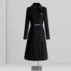 Roupa Externa de Lã Profissional Roupa de Trabalho Feminina Plus Algodão Engrossado Comprimento Médio Departamento de Vendas de Hotel Roupa Externa de Lã Inverno